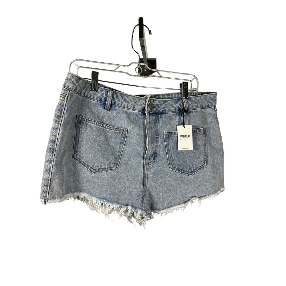 Forever 21 Premium Denim Cutoff Shorts Light Wash Frayed Hem Size 31
